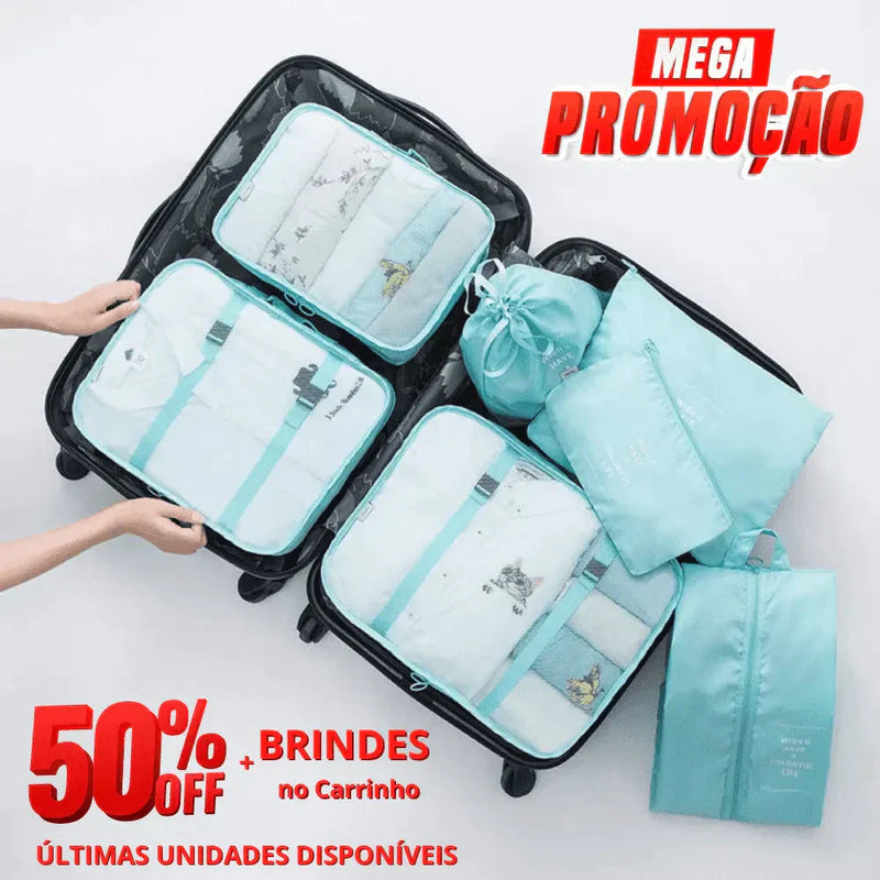 Kit 7 Bolsas Organizadoras Para Mala de Viagem STORAGE BAG - [PAGUE 4 LEVE 7 - SUPER PROMOÇÃO POR TEMPO LIMITADO] Direct Ofertas 